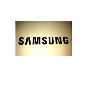 SamsungTelevisions Logo - 1x Gold Samsung Sticker TV Laptop iPad Mobile 90mm x 13mm Approx