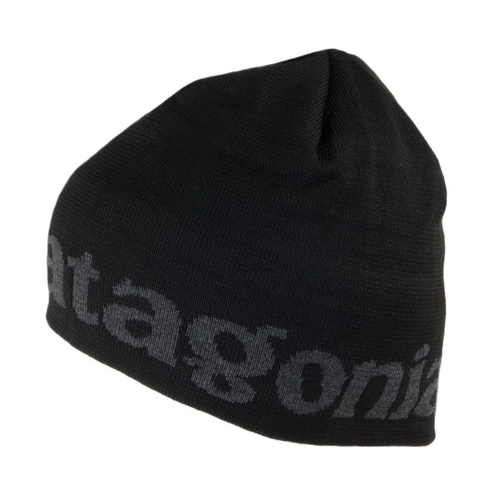 Beanie Logo - Patagonia Hats Logo Recycled Beanie Hat - Black from Village Hats.