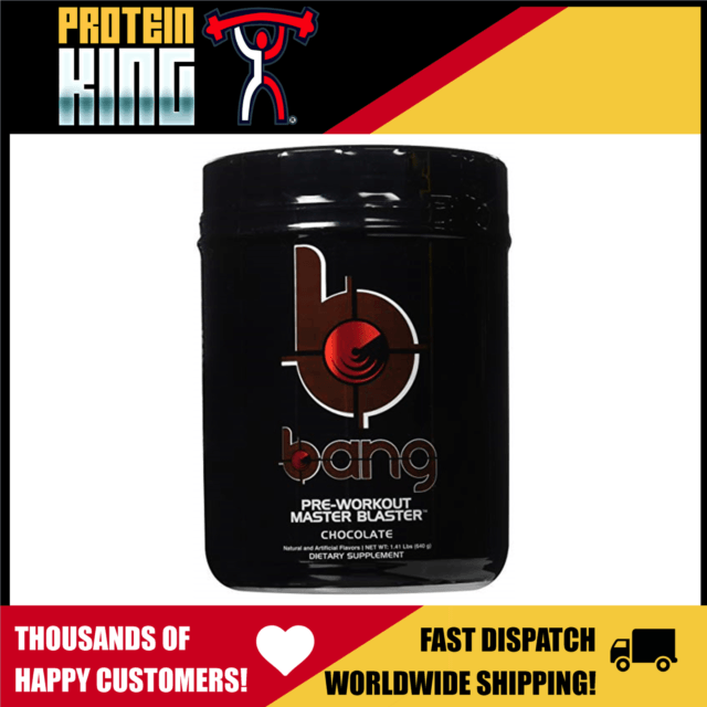 VPX Logo - VPX Sports Bang 640g Chocolate Pre Workout Master Blaster Powerful