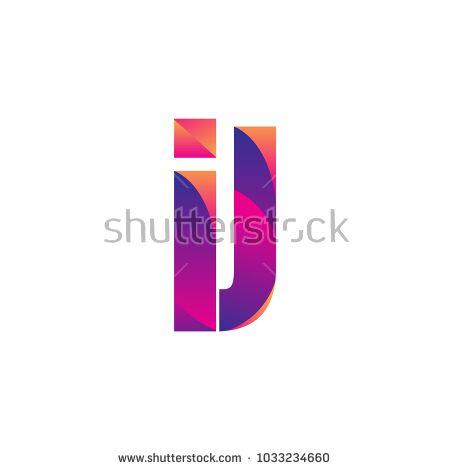 Ij Logo - Initial Letter IJ Logo Lowercase, magenta and orange, Modern