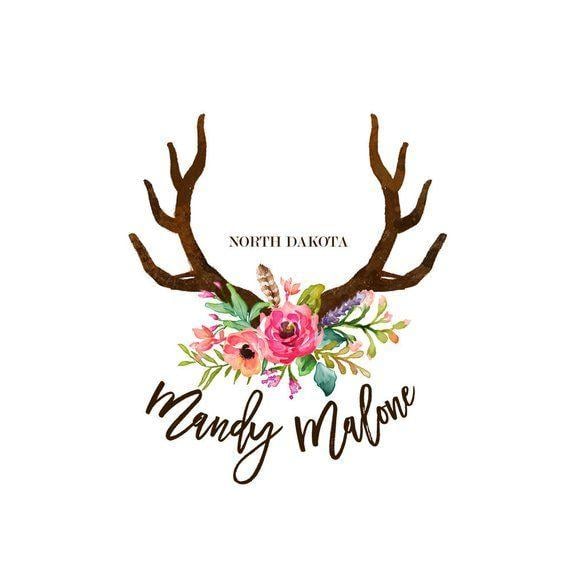 Raindeer Logo - Photography logos Deer Antlers Logo Graphic design Boho | Etsy