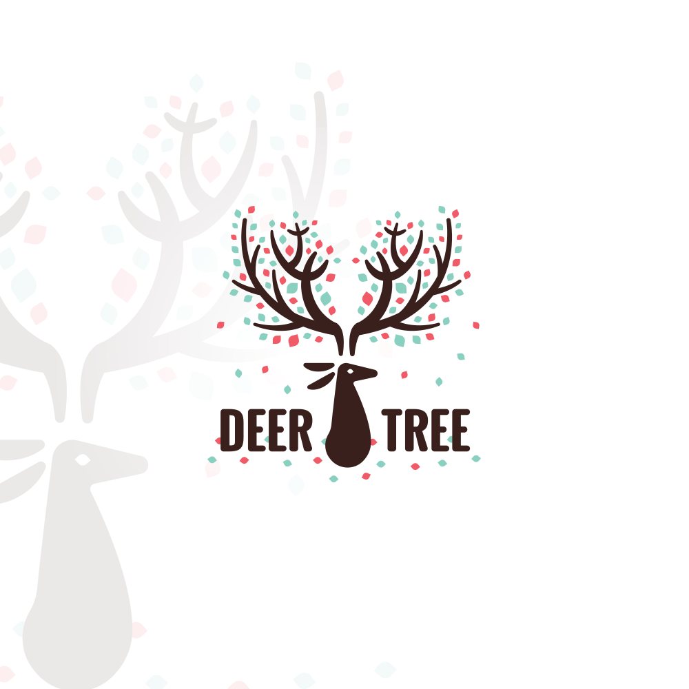 Raindeer Logo - For Sale – Deer Tree Logo Design | Logo Cowboy