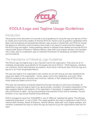 FCCLA Logo - Fillable Online FCCLA Logo and Tagline Usage Guidelines Fax Email ...