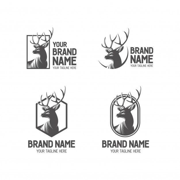 Raindeer Logo - Deer logo set Vector | Premium Download