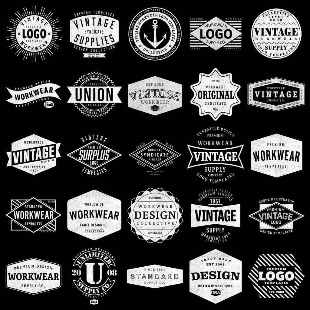 Workwear Logo - Vintage Workwear Logo Templates | Graphic Design Inspiration | Logo ...