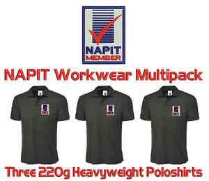 Workwear Logo - Multipack of 3 Workwear Uniform Poloshirts. FREE NAPIT LOGO & YOUR ...