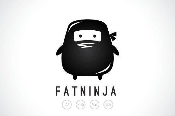 Fat Logo - Funny Fat Ninja Logo Template Logo Templates Creative Market