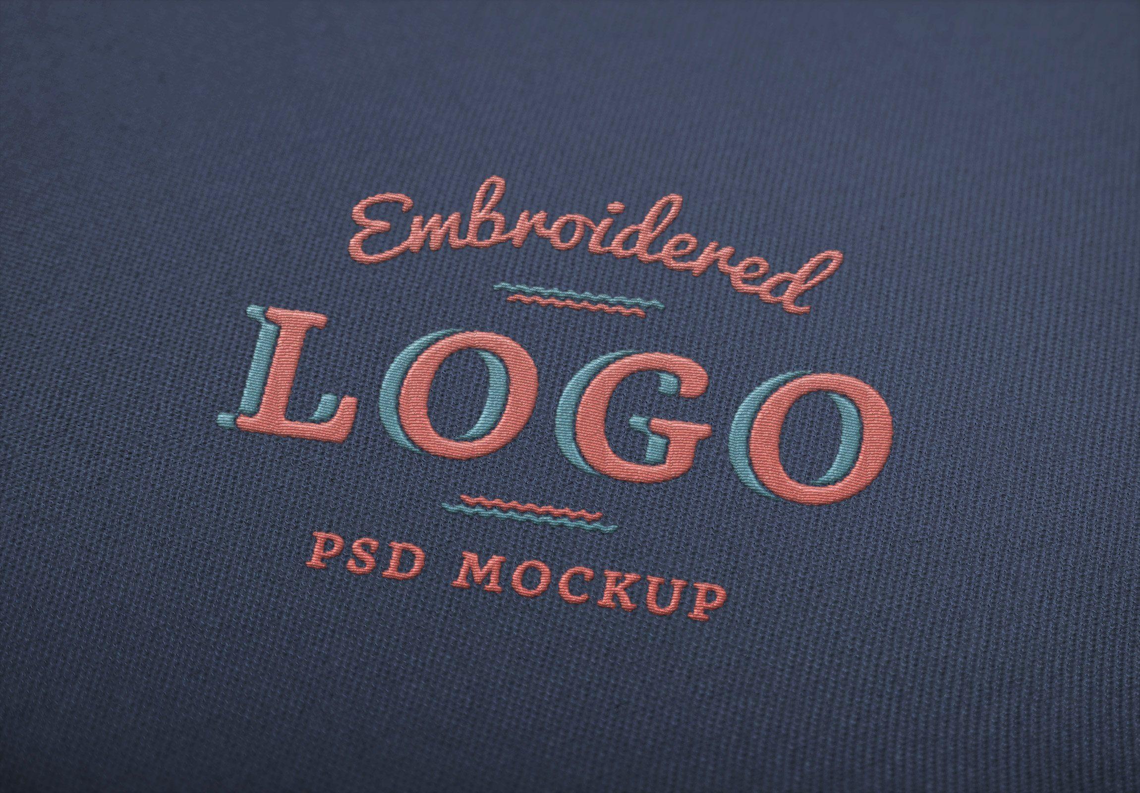 Embroidered Logo - Free Embroidered Logo MockUp - CreativeBooster