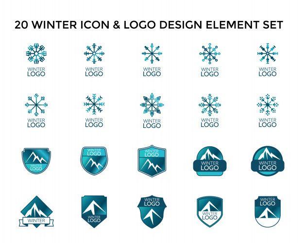 Winter Logo - Winter badge icon logo design set Vector