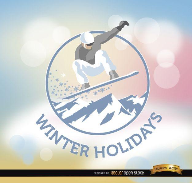 Winter Logo - Snowboard winter logo design Vector