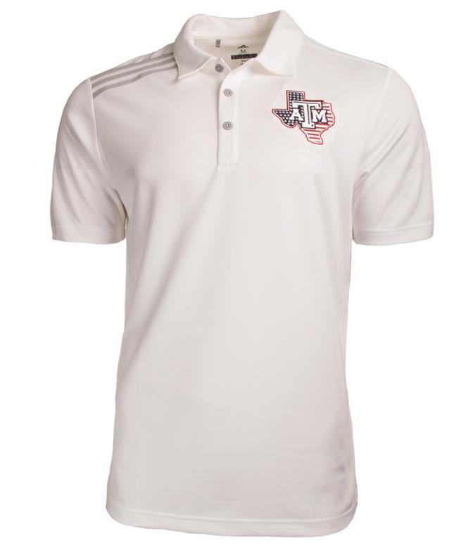 adidasGolf Logo - Adidas Golf Lone Star Flag Emblem Polo White | Aggieland Outfitters
