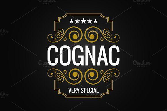 Congac Logo - cognac logo design background ~ Illustrations ~ Creative Market