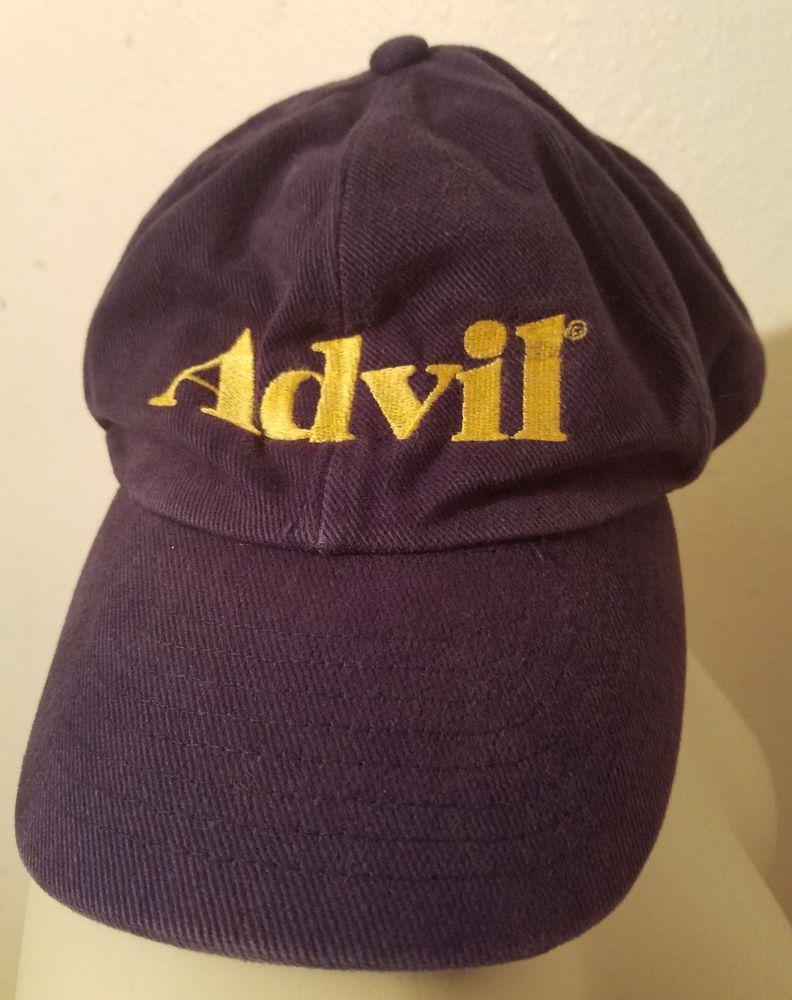 Advil Logo - Vtg Advil Spellout Logo Blue/Yellow 90s 80s Snapback Hat Baseball ...