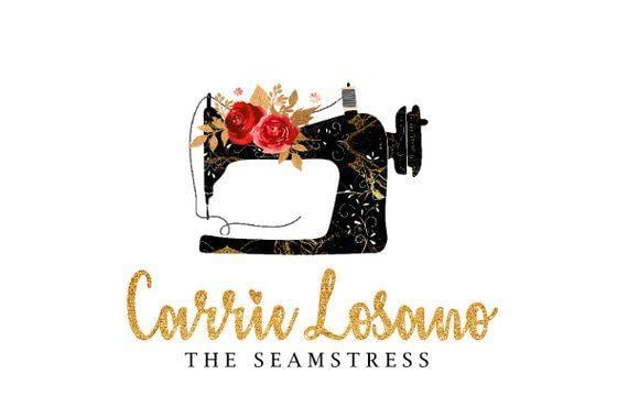 Seamstress Logo - Sewing logo Sew logo design Red roses logo Seamstress logo | Etsy