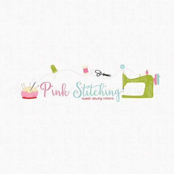 Seamstress Logo - Sewing Logo Design Fabric Shop Logo Seamstress Logo Premade Applique ...