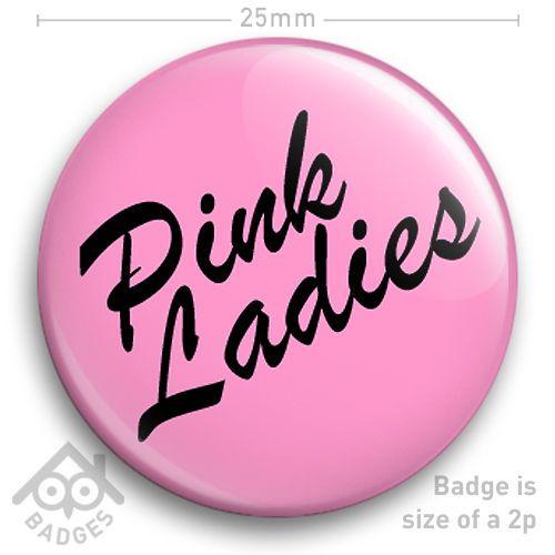 Ladies Logo - Pink Ladies Logo Grease Women's Fancy Dress 25mm 1