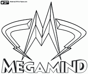 Megamind Logo - The logo of Megamid coloring page printable game