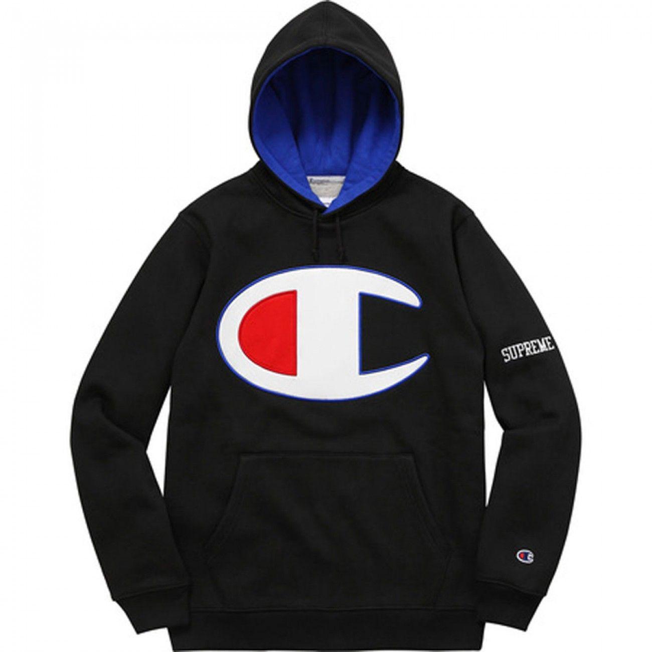 Satin Logo - Supreme Champion Satin Logo Hoodie Black