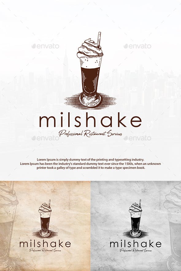 Milkshake Logo - Chocolate Milkshake Logo Template