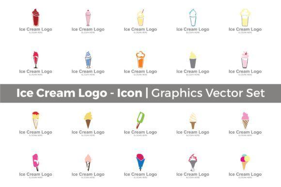 Milkshake Logo - Ice Cream Milkshake Logo Set Graphic by Guardesign | Acongraphic ...