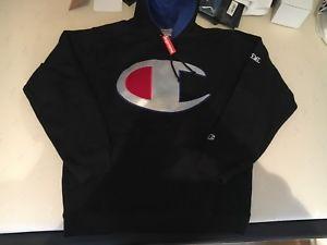 Satin Logo - Supreme X Champion Satin Logo Hooded Sweatshirt Black XL SS17 | eBay