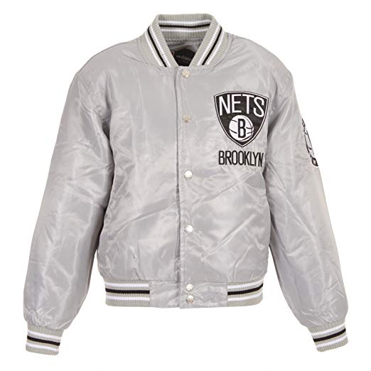 Satin Logo - J.H. Design Men's NBA Brooklyn Nets Satin Logo Basketball Jacket at ...