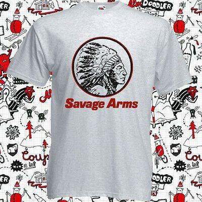 Savage Gun Logo - NEW SAVAGE ARMS Firearms Gun Logo Men's Grey T-Shirt Size S to 3XL ...