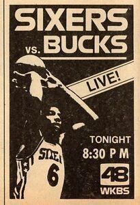 Wkbs Logo - 1979 WKBS TV BASKETBALL AD~DR J JULIUS ERVING PHILADELPHIA 76'ers ...