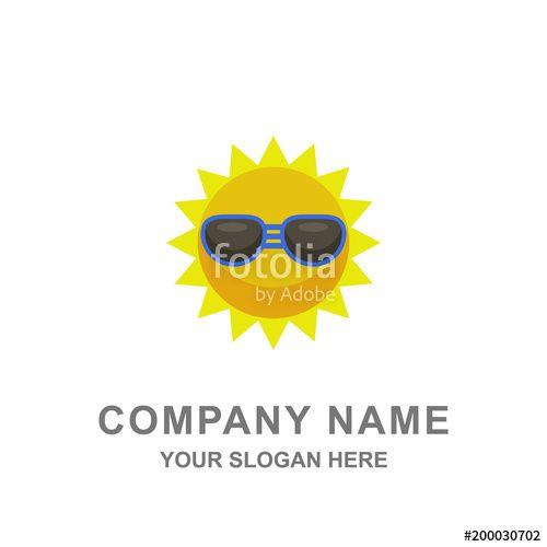 Sunwear Logo - Cute Sun Wear Glasses Summer Sunbathe Logo Vector Illustration ...