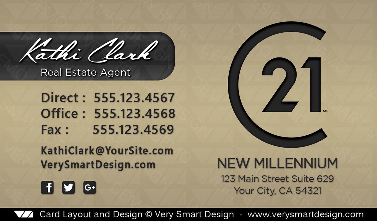 C21 Logo - Century 21 Real Estate Business Card Design with New C21 Logo 18B