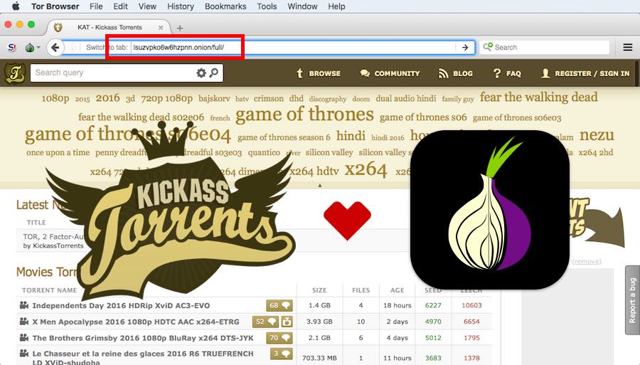 KickassTorrents Logo - KickassTorrents Enters The Dark Web, Gets TOR's Official .Onion URL