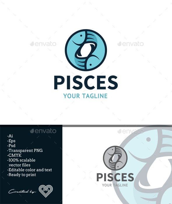 Pisces Logo - Pisces Logo Template by andiasmara | GraphicRiver