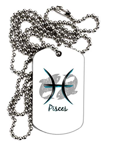 Pisces Logo - TooLoud Pisces Symbol Adult Dog Tag Chain Necklace Piece