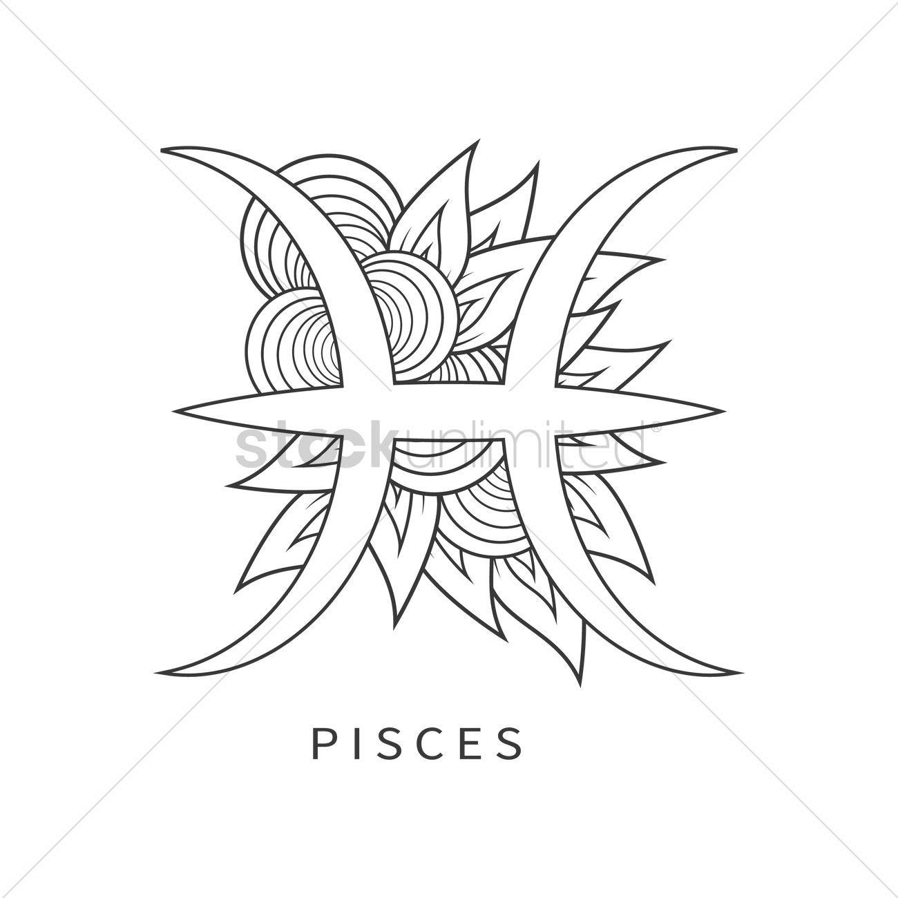 Pisces Logo - Pisces symbol Vector Image