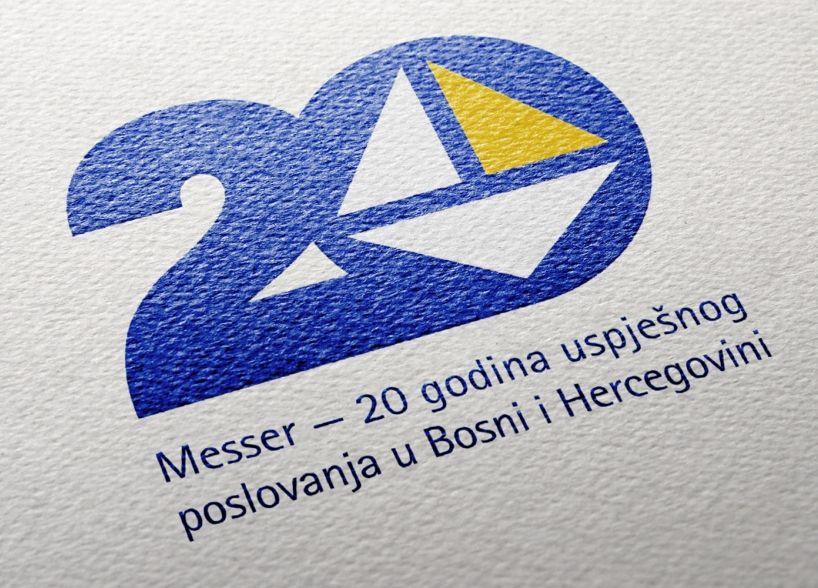 Messer Logo - The logo of 20th anniversary of the German company Messer in Bosnia