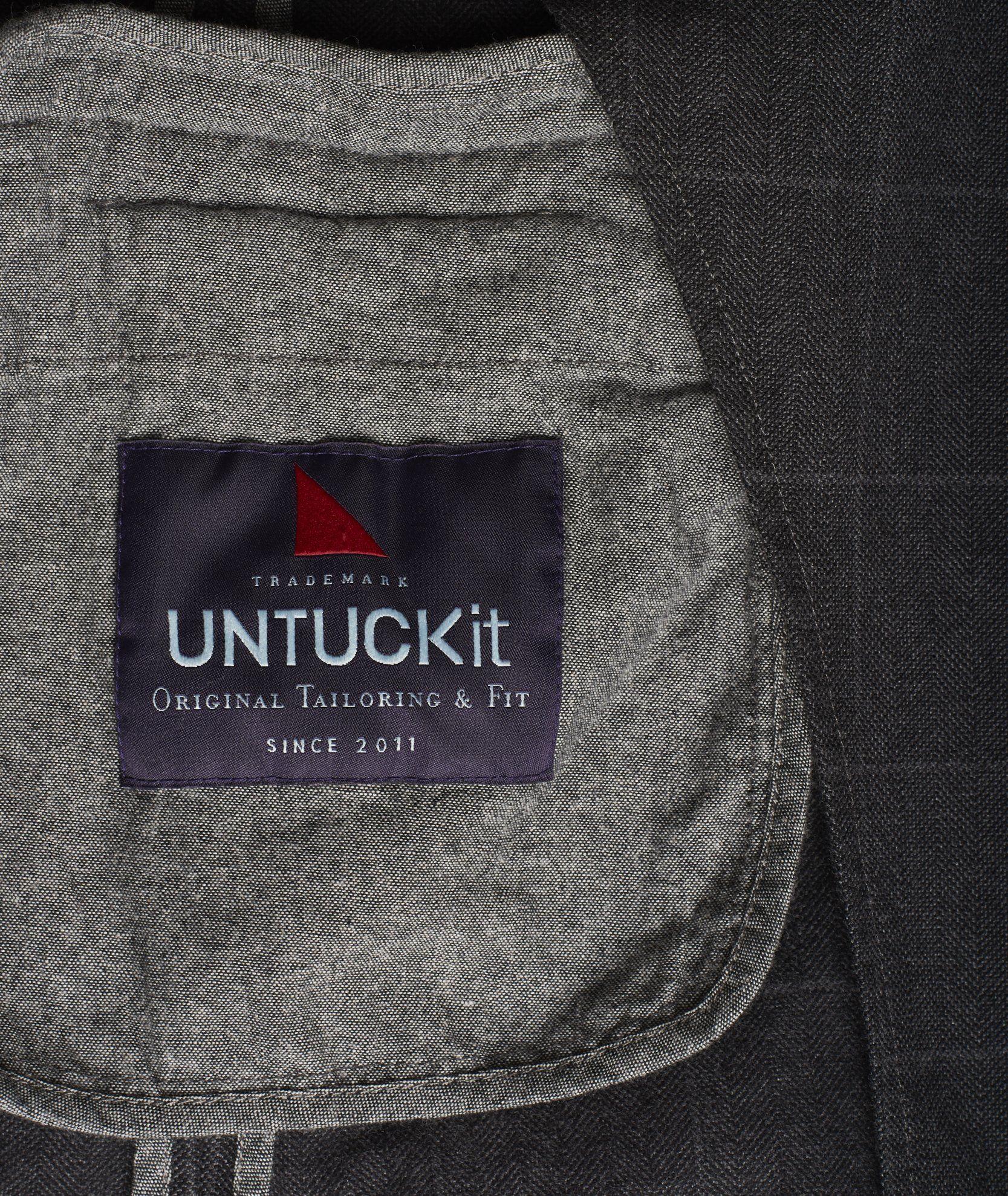 UNTUCKit Logo - Delamotte Charcoal Windowpane Unconstructed Sport Coat | UNTUCKit