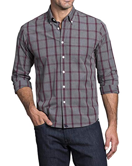 UNTUCKit Logo - UNTUCKit Gerla Men's Button Down Shirt, Grey and Maroon Windowpane ...