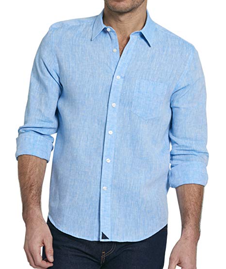 UNTUCKit Logo - UNTUCKit Grachetto Men's Button Down Shirt, Solid Aqua Blue Linen ...
