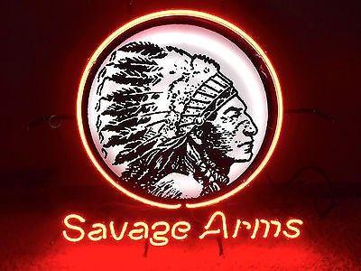 Savage Gun Logo - Savage Arms Gun Logo Neon LED Sign