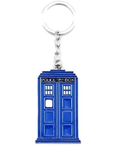 TARDIS Logo - Doctor Who Blue Tardis Logo Metal Enamel Keychain: Clothing