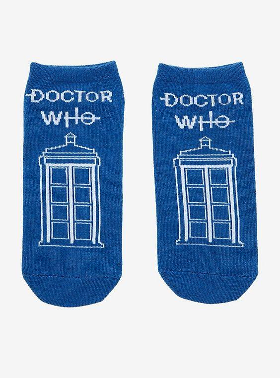 TARDIS Logo - Doctor Who TARDIS Logo No Show Socks