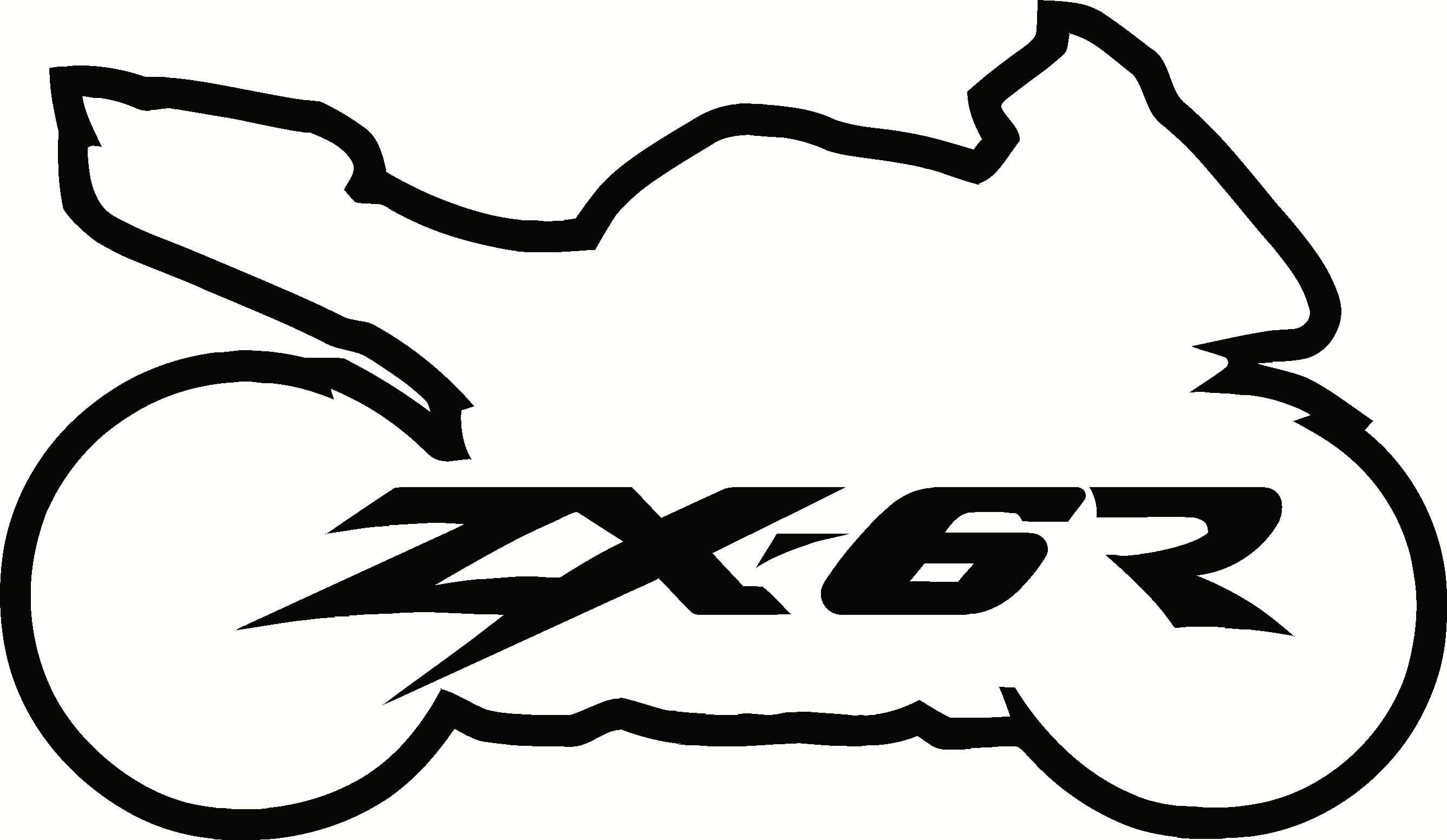 ZX6R Logo - Kawasaki ZX6R Sport Bike Logo Outline, B&M Expressions