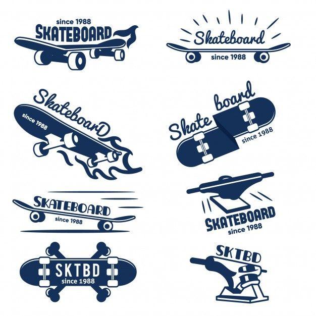 Ksateboard Logo - Hipster skateboard logo and badges collection Vector | Premium Download