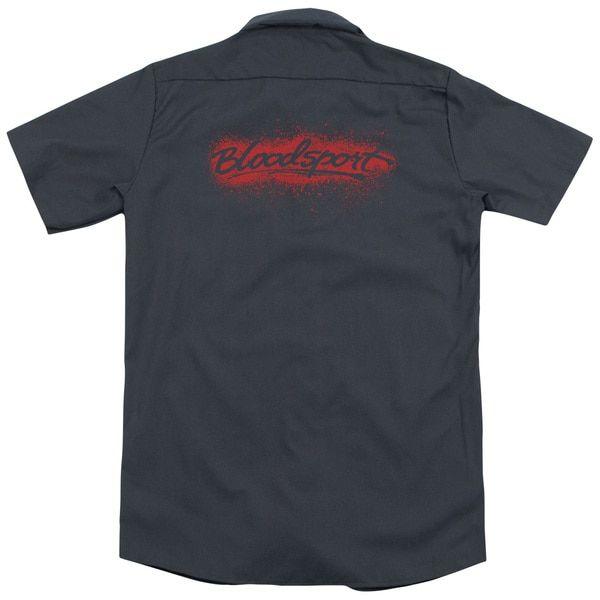 Bloodsport Logo - Bloodsport Blood Splatter Logo Work Button Up Shirt | TeeShirtPalace