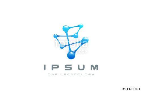 Molecule Logo - DNA Molecule Atom Logo Abstract digital Technology design vector ...