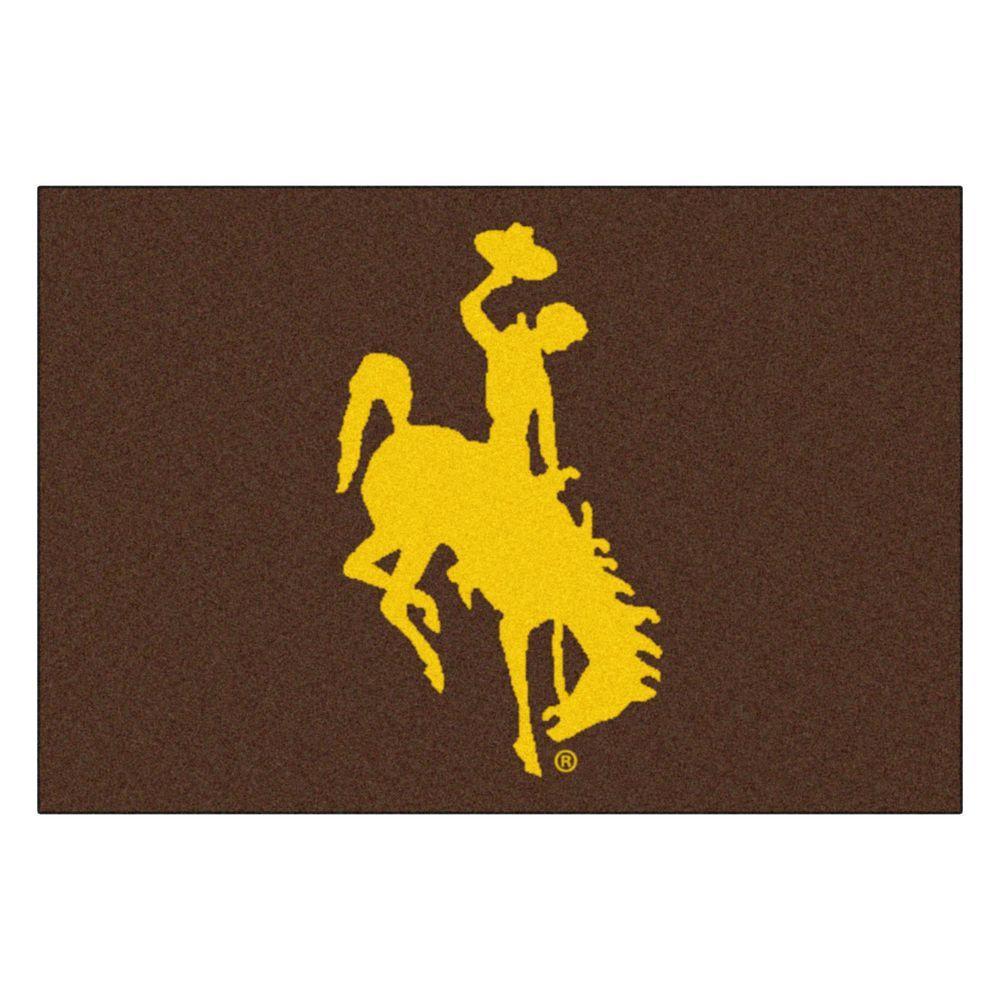 Wyoming Logo - FANMATS NCAA University of Wyoming Cowboy Logo Brown 2 ft. x 3 ft ...