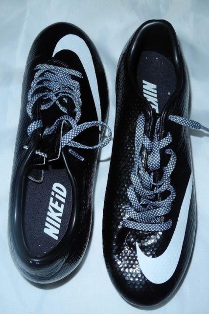 NIKEiD Logo - NikeiD Soccer Men's Black Nike Logo White Cleats Shoes 598927-993 Sz ...