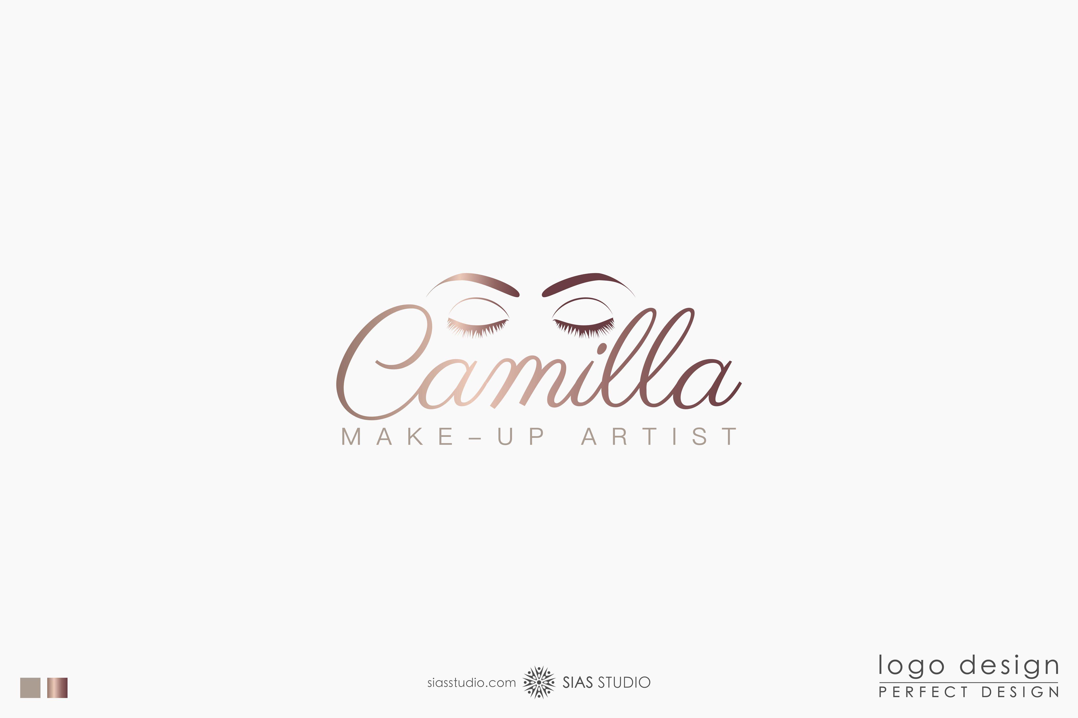 Camilla Logo - Logo design Camilla With gold effect eyes. Sias Studio Creations