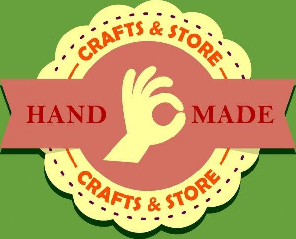 Craft-Store Logo - Crafts store logo circle and ribbon decoration Free vector in Adobe