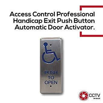 Disable Logo - Handicap Steinless Steel Actuator Request to Open/Exit Push Plate ...
